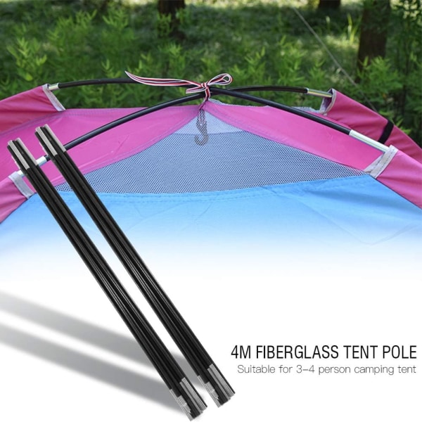 4M Glassfiber camping teltstang Utendørs støttestang forteltramme