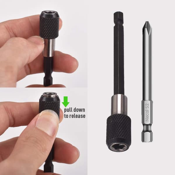1 sett 1/4\" fleksibel borbitforlengelse, 3 hurtigkoblingsmagnetiske