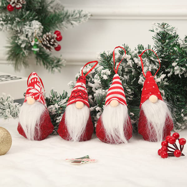 8 st juldekorationer ansiktslösa dockor hänge tomte