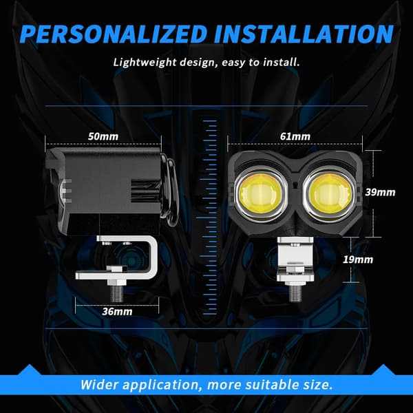 Motorcykel extra lampa lämplig för terrängmotorcykel, a