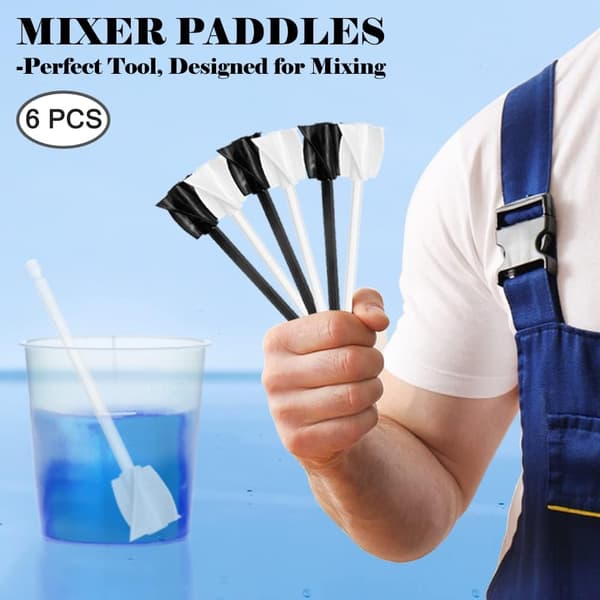 6 Pak Genanvendelige Epoxyharpiks Blandepadler til 1/4\" Boremaskine