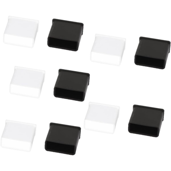 USB Hane Plast Dust Plug Clear Pack of 10 Covers Black DXGHC