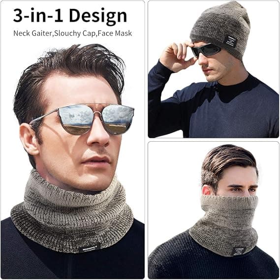Vinterfleece Halsvarmer - Termisk Halsgaiter Varm Strikket