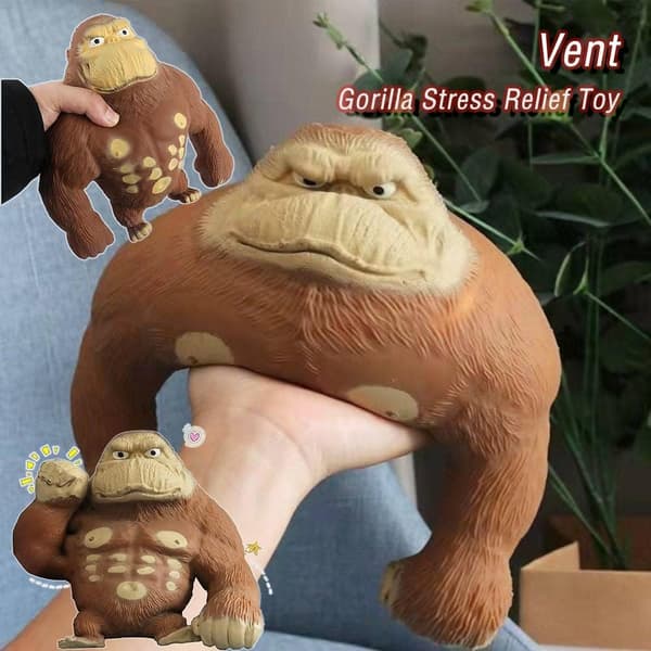 Gorilla Actionfigur, Anti-ångest Gorilla Leksak, Latex Apa Gor