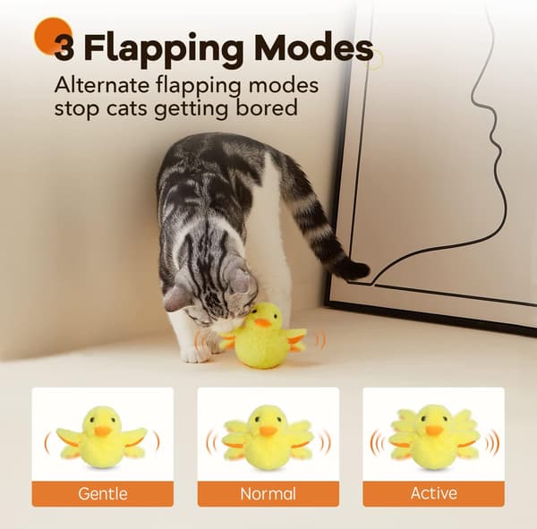 Katt leker Ladbar Flappende And 4\" med Sølvvin Kattemynte, Li