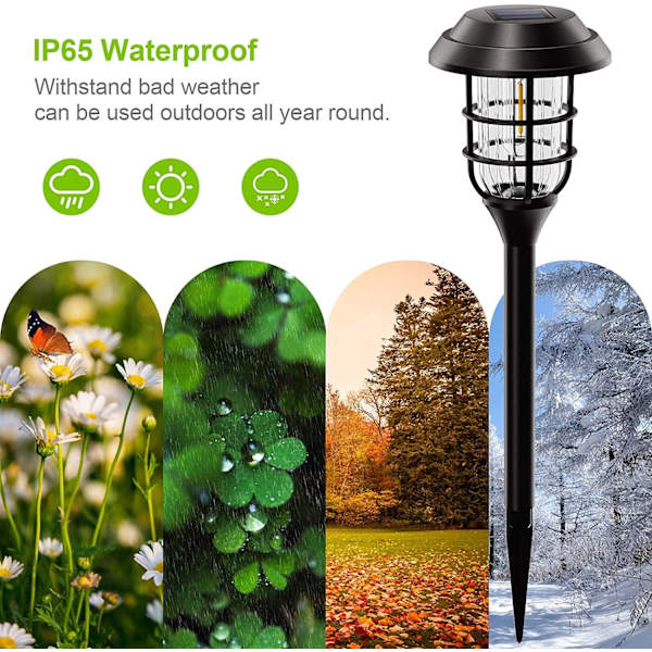 6 stk. Udendørs Have Solcellelamper, Udendørs Solcellelamper, IP65 Vand