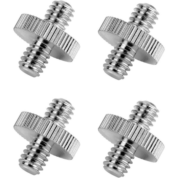 Kameraskrue-adapter [4 stk], Standard 1/4\" Hane til 1/4\" Hane