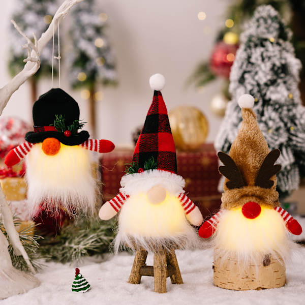 4 stk. Julepynt Q-udgave Rudolph lysende fa