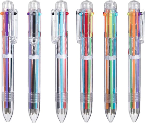 22-pack 0,5 mm 6-i-1 flerfärgad kulspetspenna för barnpresenter
