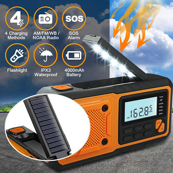 Bärbar Dynamo Överlevnadsradio, Bärbar Batteridriven Radio w