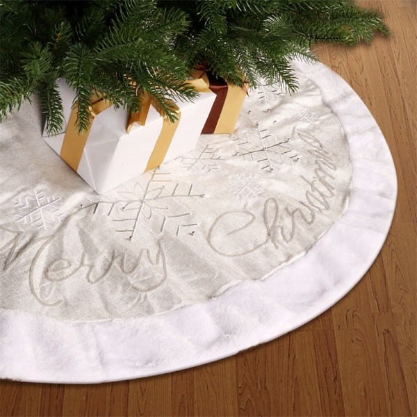 48 inch snowflake letter Christmas tree skirt non-woven linen Chr