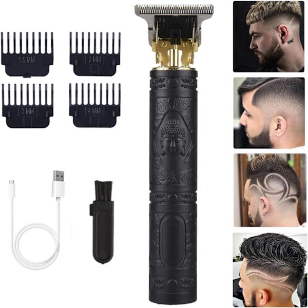 Hårklippare för män, professionell hårtrimmer sladdlös Zero Gapped T-Blade Trimmer Uppladdningsbar skäggtrimmer, Herr G