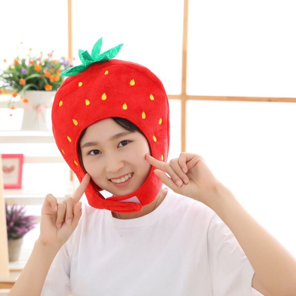 Cute Plush Hat Funny Novelty Stuffed Animal Fruit Hat Mask Cap