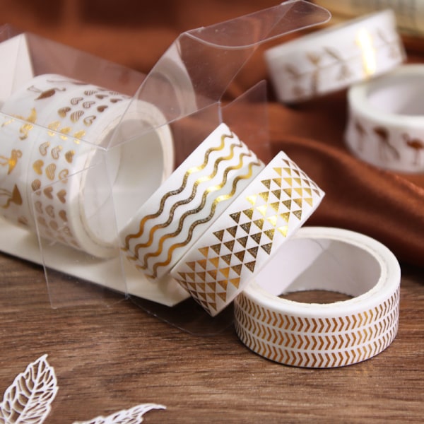 5 Ruller Washi Tape, Kobbermønster, Dekorativ, Fargerik, for