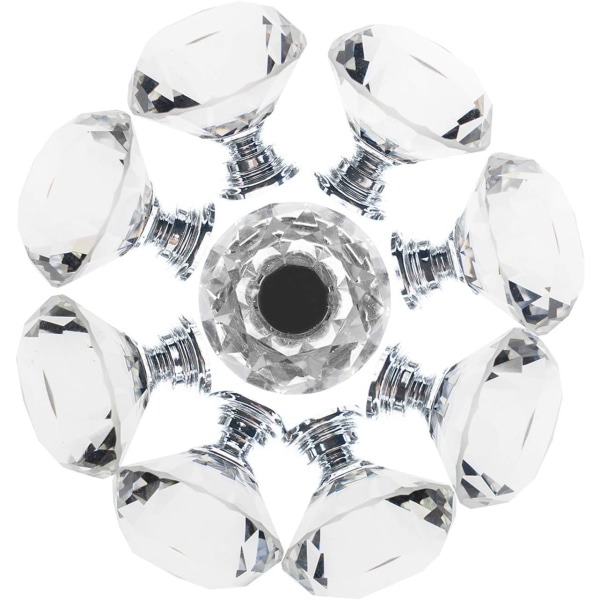 12-pack lådknoppar Diamantformade kristallglas 40mm skåp Kn