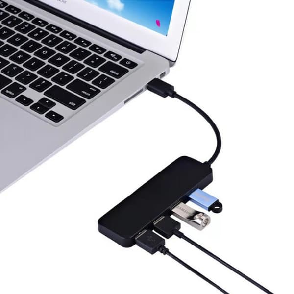 1-pack 4-ports USB 3.0-hub, ultrafint med 3,6 m förlängningskabel