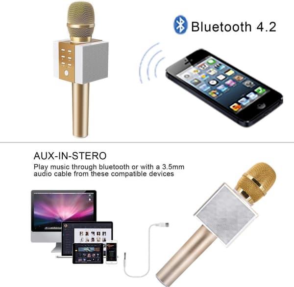 Trådlös Bluetooth Karaoke Mikrofon, 10W Större Volym, Mer Bas