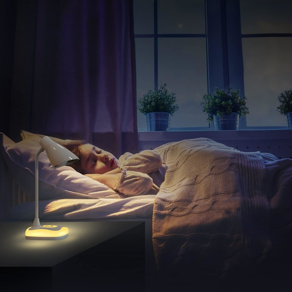 Skrivebordslampe, USB Genopladelig Fleksibel Hals, Øjenbeskyttelse, 3 Lysstyrker