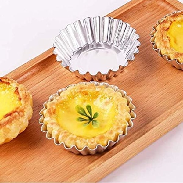 10 stk Rustfrit Stål Mini Tærte/Pieforme Genanvendelige Tartlet Cupcake Bageform til Tærter Bageværktøj Non Stick