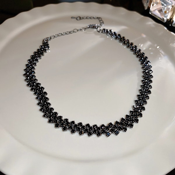 Full diamant lapptäcke halsband personlighet trend halsband hals c