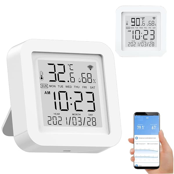 Smart WiFi Temperatur- och Luftfuktighetsmätare: Trådlös Temperaturfuktighet