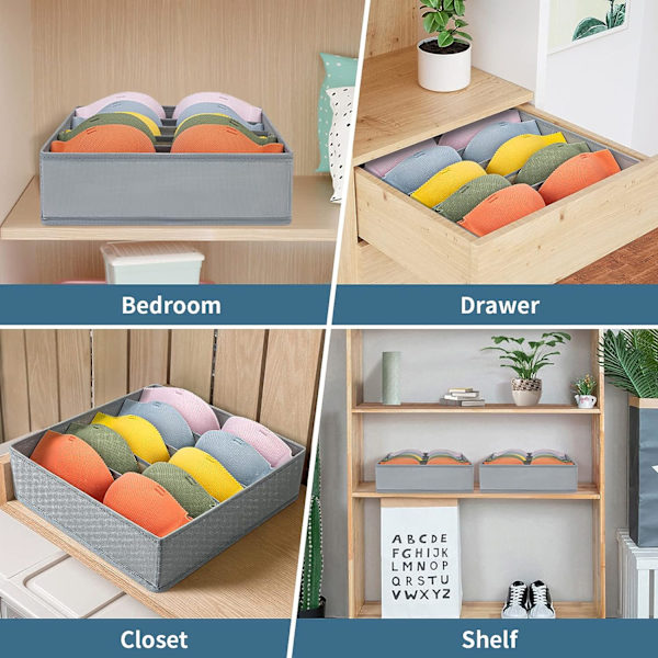 Låd Organizer, 2-pack 6 Fack Vikbar Underklädesförvaring