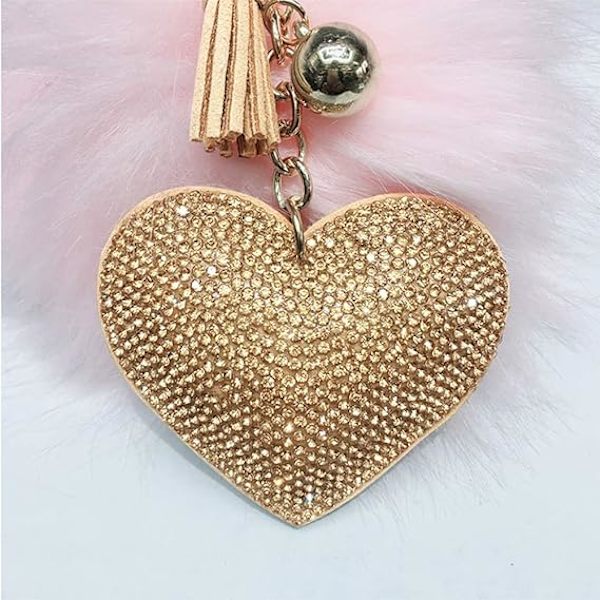 Bling Glitter Nøglering Krystal Rhinestone Kærlighed Hjerte Design Nøgle R
