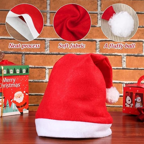Julmössa 12-pack plysch tomte hattar för juldräkt Xmas