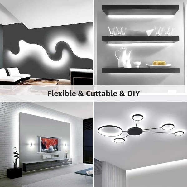 LED Stribe Lys Hvid, 10M(32.8FT) Sæt Dæmpbar Kommode Lampe, 600