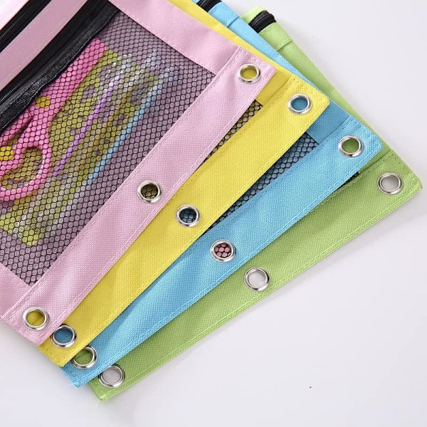 Blyantpose 3 Ring, Lynlås Blyantposer Etui Binder Kosmetik B