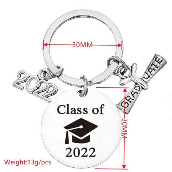 9pcs Class Of 2022 School Keychain Graduation Gifts