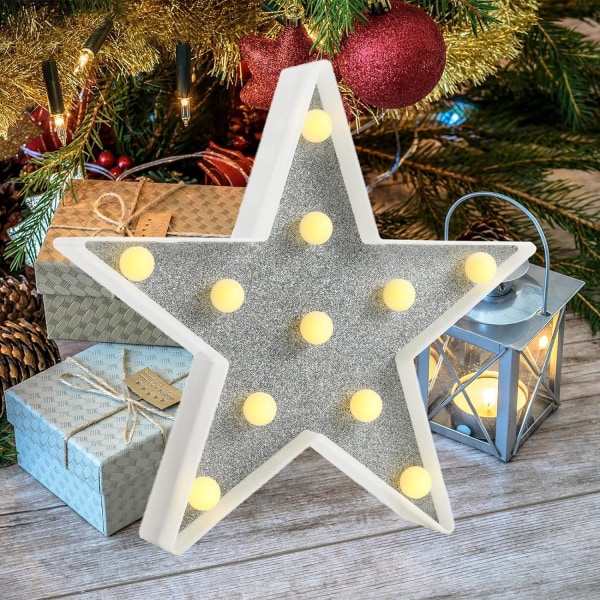 LED Marquee Star, Glitter Star Marquee Lights, Light Up Shiny Sta