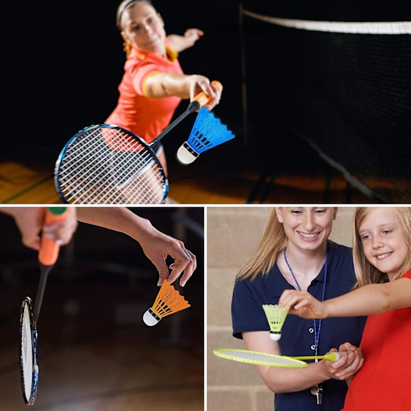 12 stycken plastbadmintonfjädrar för inomhus- och utomhussporter