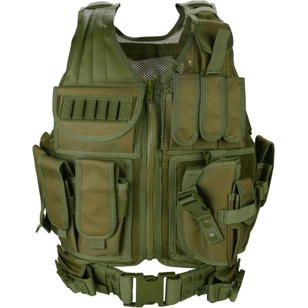 Military Mesh Tactical Vest, Combat Vest med belte for Airsoft Mi