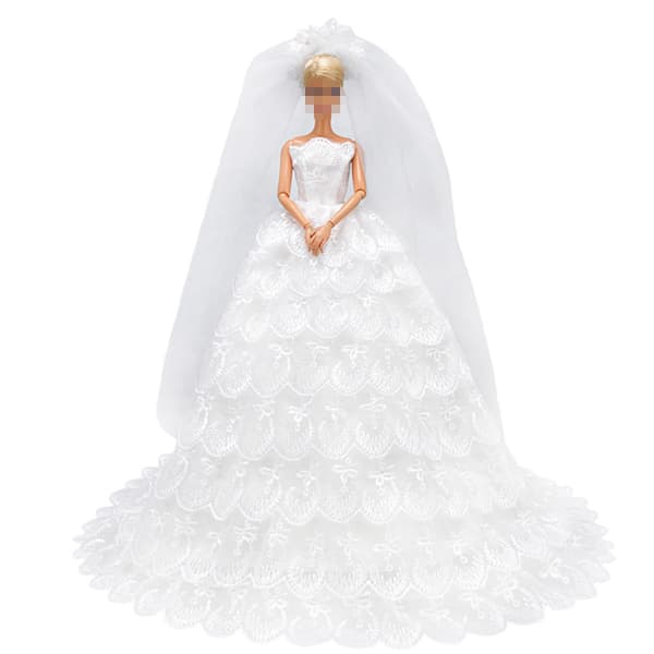 2 st 30 cm Barbie Kläder Dockor Lyxigt Mode Nio Lager Bröllop D
