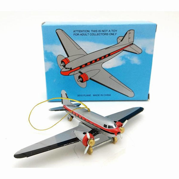 Jern nostalgisk retro legetøj Boeing fly julepynt DXGHC
