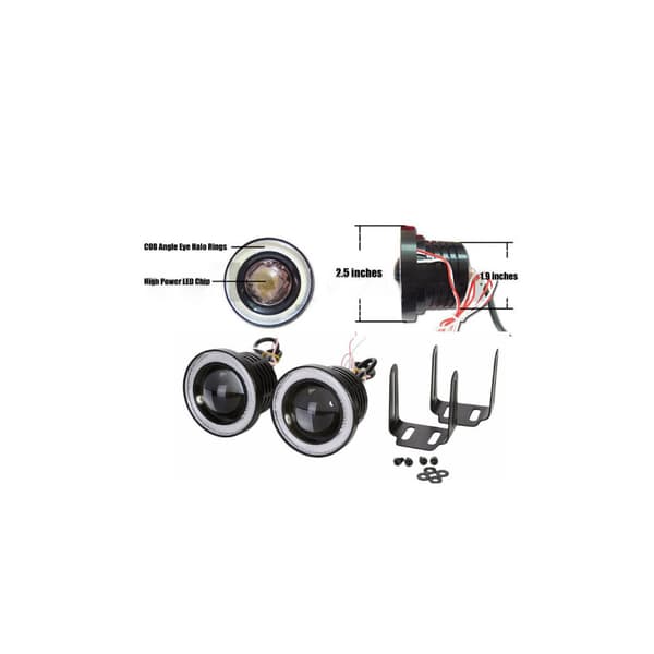 2 stk 7,6 cm Høy Effekt Universal Hodelykt - LED Ring \"Angel Eye\"