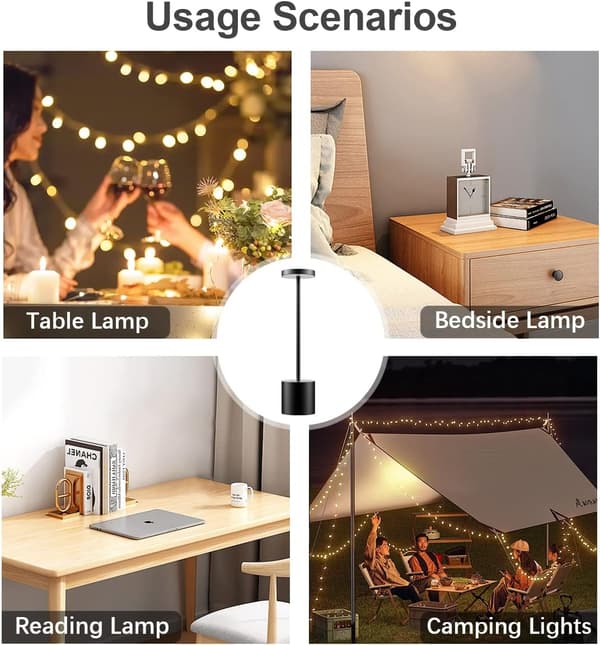 Trådløs Berøringslampe til Sengen, 800mAh 2 stk. Oppladbare LED Bordlamper