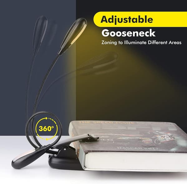 Ladeskrivebordlampe, eecoo Leselampe 14 LEDer 3 Farger