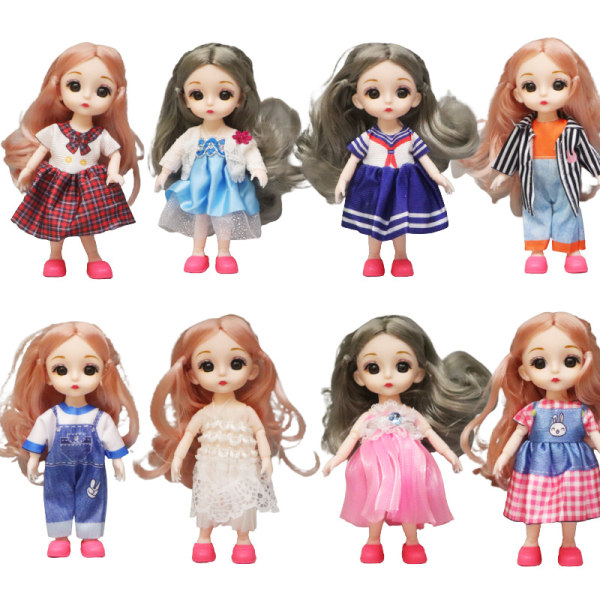 8-delad 17cm BJD-docka Flickdocka Barndocka Multiled Ledd