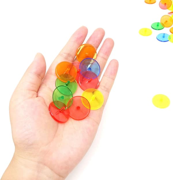 100 st Golfbollsplaceringsmarkeringar i Plast, Runda, Transparenta, DXGHC