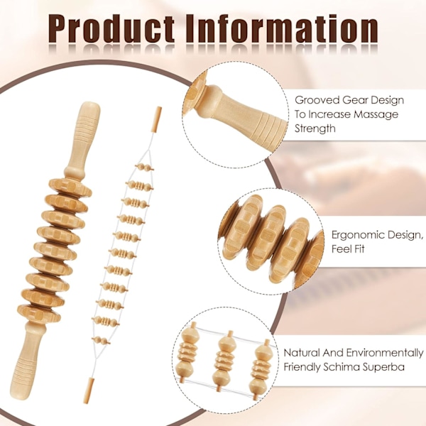 1 Stycke Trä Terapi Verktyg Anti Cellulit Massager Lymfatisk DXGHC