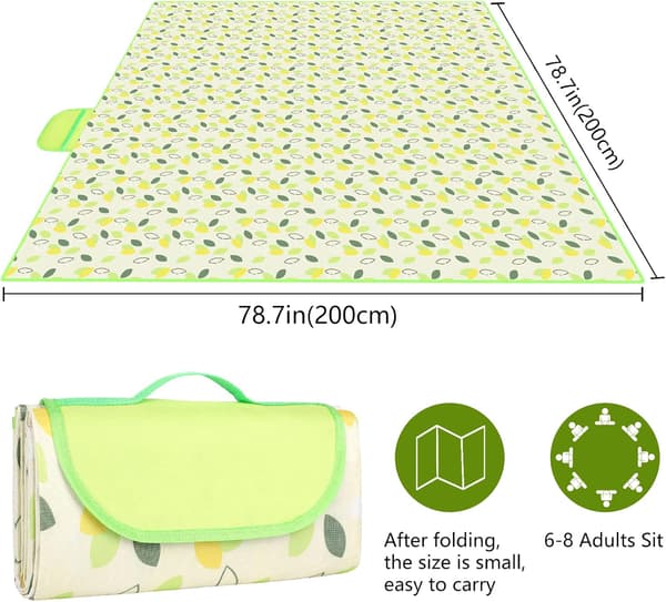 200 * 200CM Picknickfilt, Vikbar Picknickfiltmatta, Vattentät
