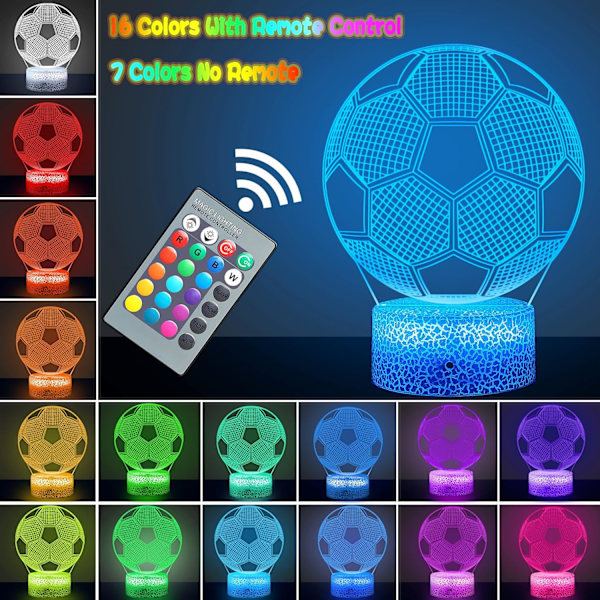 Fodboldgaver til drenge Fodbold 3D Illusion Lampe Fodbold 3D Nig