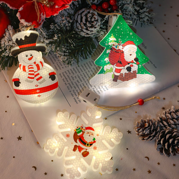 LED Julepyntlys Snømann Sokker Snøfnugg Lys