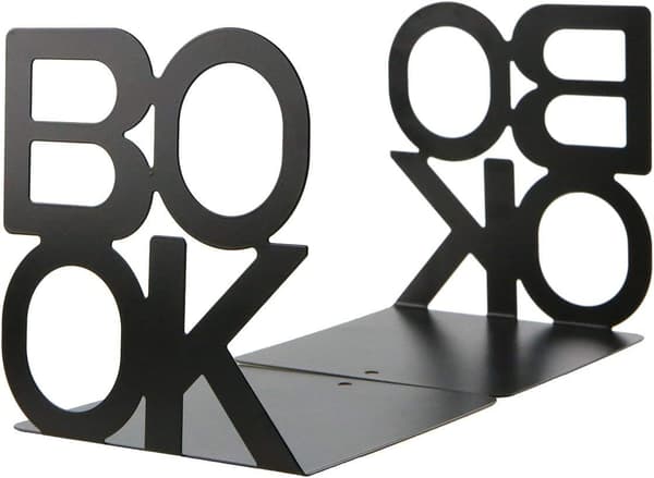 Bokstöd med Inskription - Bok - Metall - Bokstavsmönster - Enkel