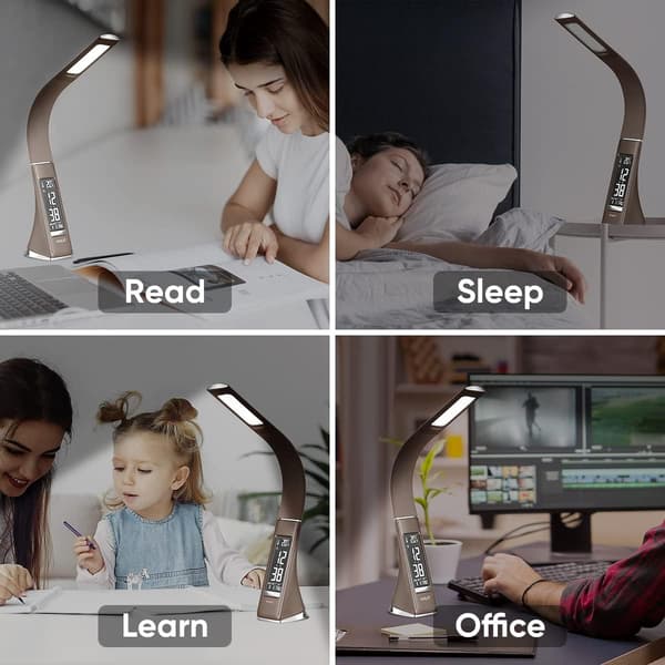LED Skrivebordslampe, Berøringslampe til Sengen med 3 Lysstyrkeindstillinger, LED D