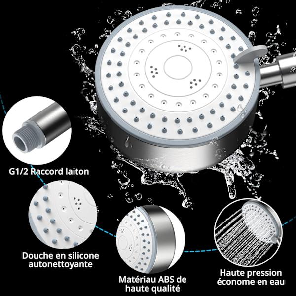Bruseshowerhoved, Slangefri Vandbesparende Bruseshowerhoved 304 Rustfrit Stål