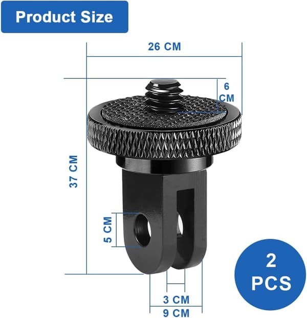 2 st 1/4\" Aluminium Tripodadapter Tripodmontering Kompatibel med GoP