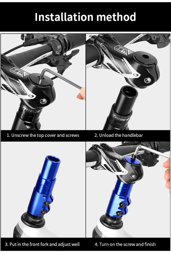 MTB Styreforlengelse Gaffelstyre Forleng Riser for 1-1/8\" 28,6 mm BMX R